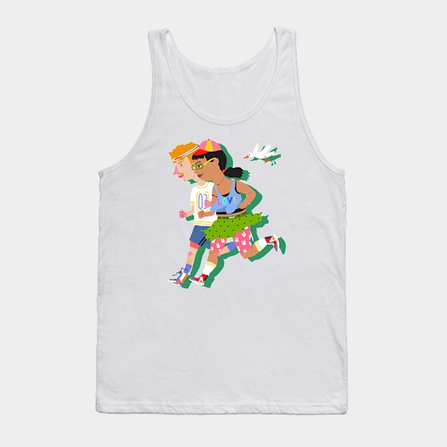 Running couple with bird Tank Top by ezrawsmith